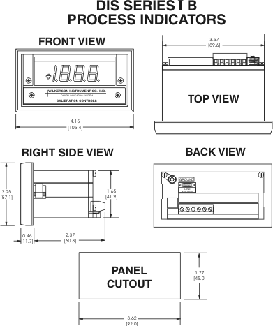 DC Input,Fixed Range,Process Indicator,3 1/2 Digit LED,Model DIS471 B-(),Wilkerson Instrument